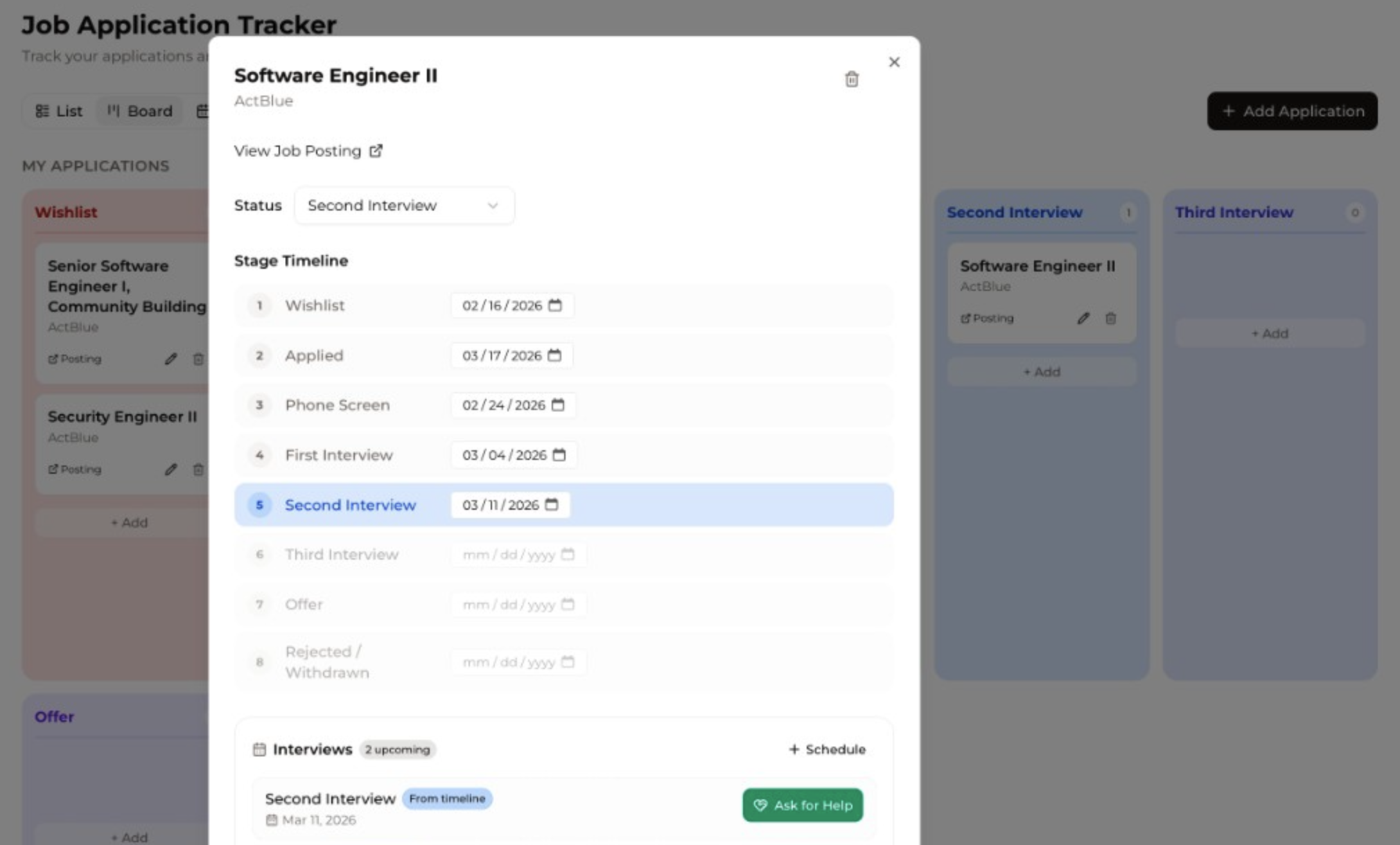Job Application Tracker screenshot