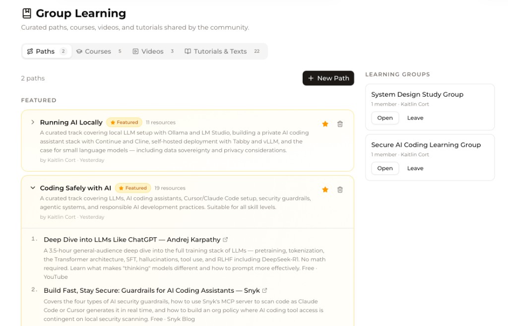 Shared Learning Tools screenshot